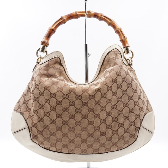 ❌️❌️SOLD❌️❌️P30❤️ Gucci Bamboo Peggy Hobo GG Canvas - Picture 5 of 15